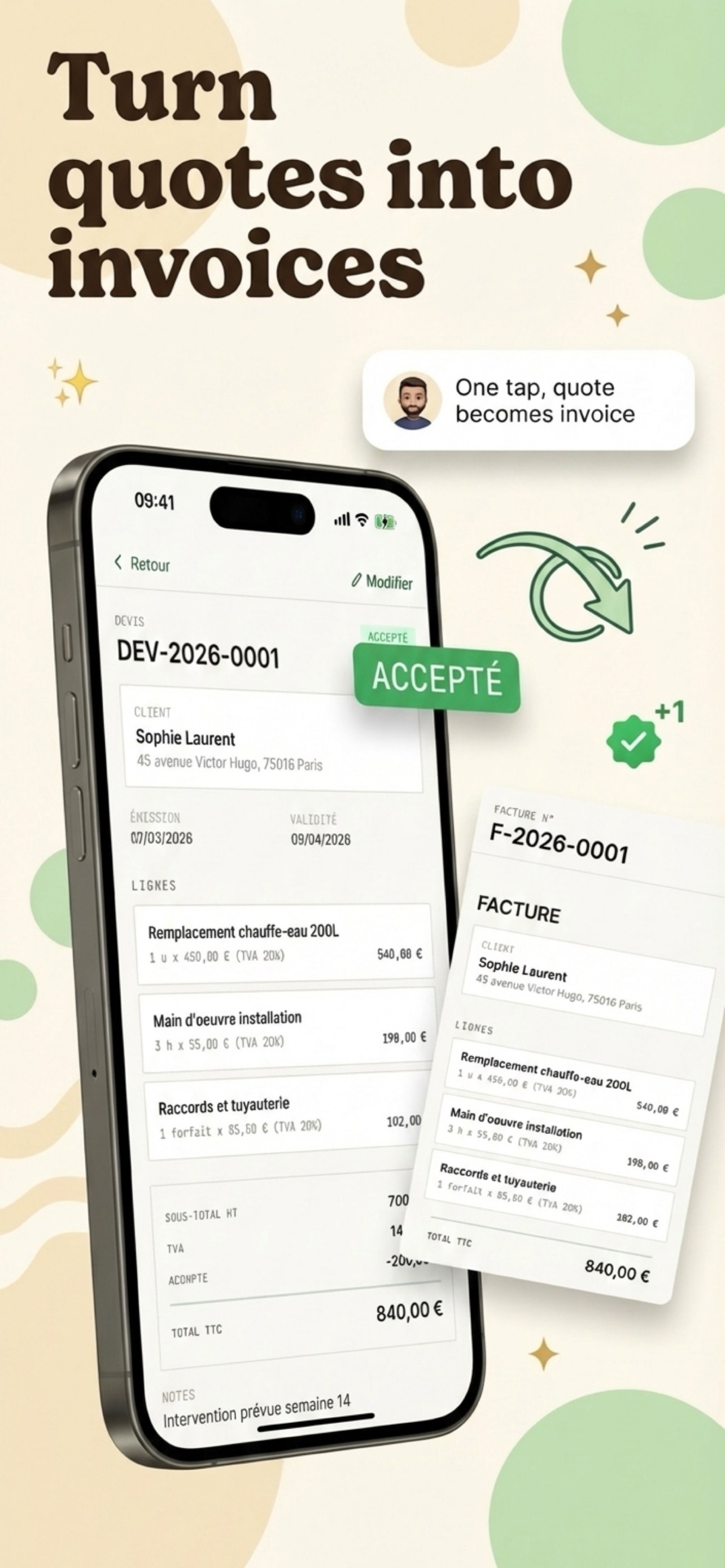 Angebot in Rechnung umwandeln